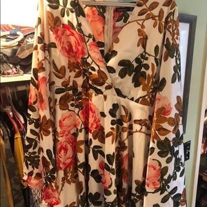 Boohoo dress worn once. Long sleeves that flow. Super comfortable. Zips in back.